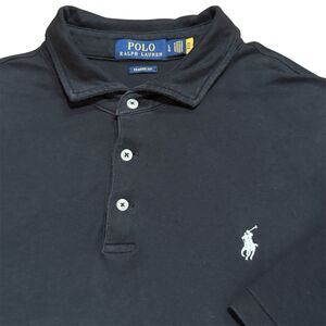 Polo Ralph Lauren Men's Large Classic Fit Polo Shirt Black With White Pony